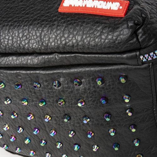 Black Leather Iridescent Sneaker Cargo 10