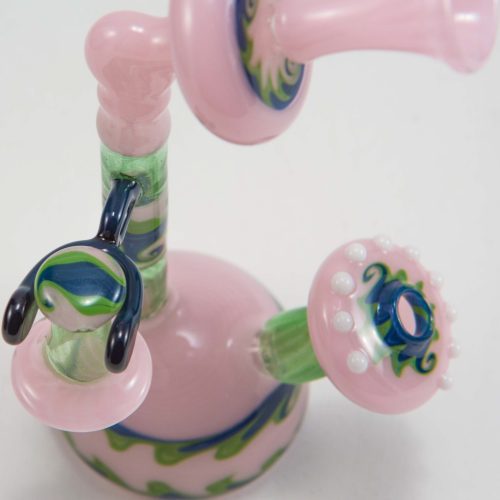 Etai Rahmil Mini Candlestick Phone Pink Green Linework 20