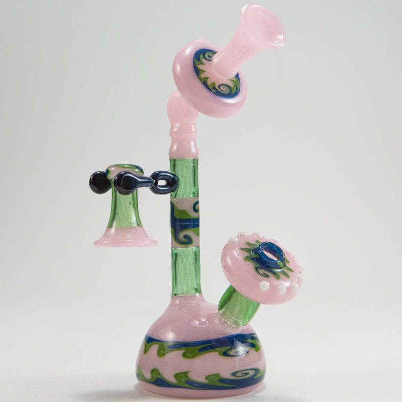 Etai Rahmil Mini Candlestick Phone Pink Green Linework 3